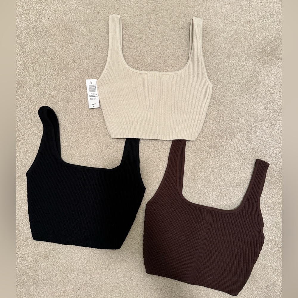 aritzia sculpt knit tanks